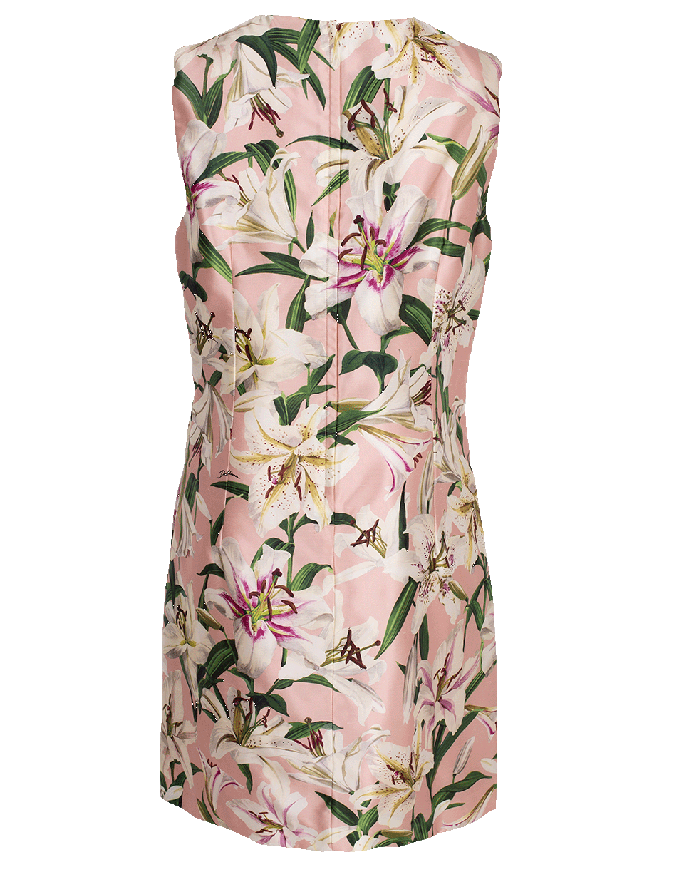 DOLCE & GABBANA-Lily Print A-Line Shift Dress-