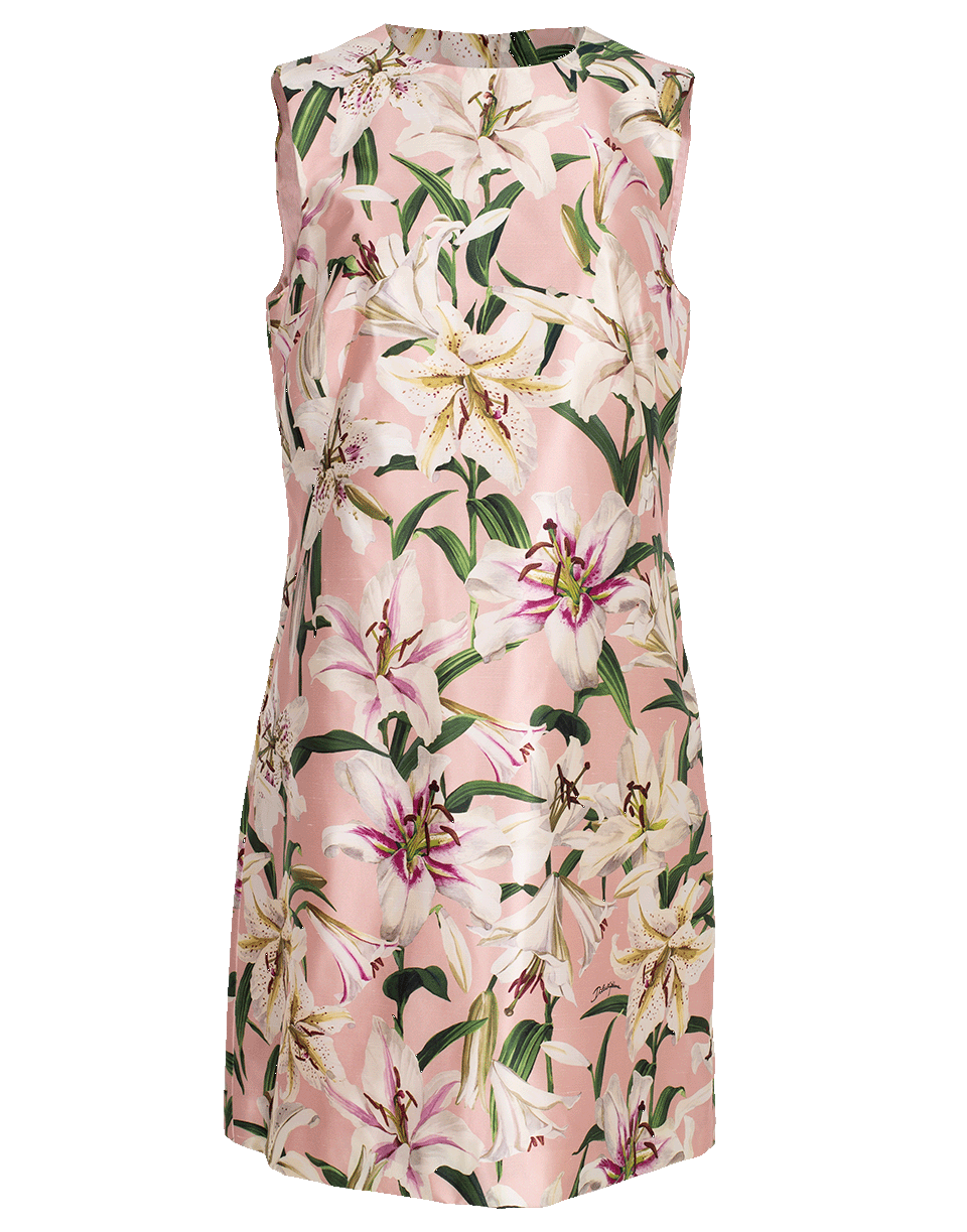 DOLCE & GABBANA-Lily Print A-Line Shift Dress-