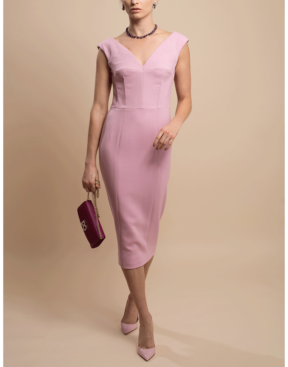 DOLCE & GABBANA-Sleeveless Portrait V-Neck Dress-