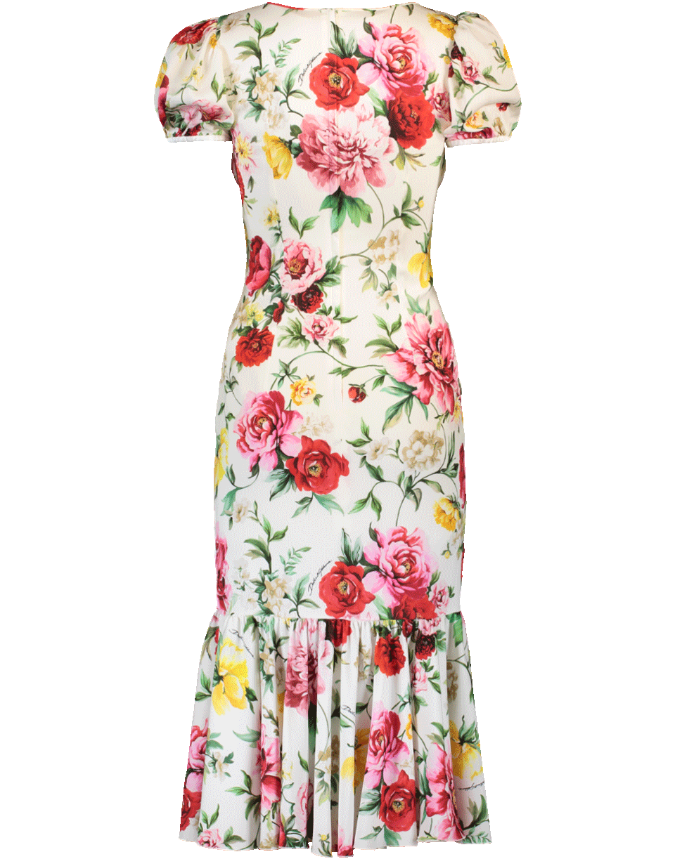 DOLCE & GABBANA-Floral Flounce Dress-