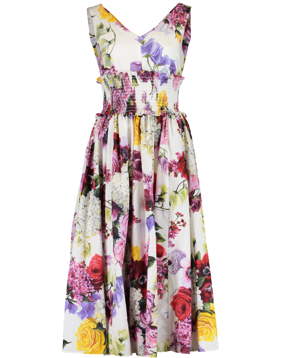 DOLCE & GABBANA-V-Neck Floral Dress-