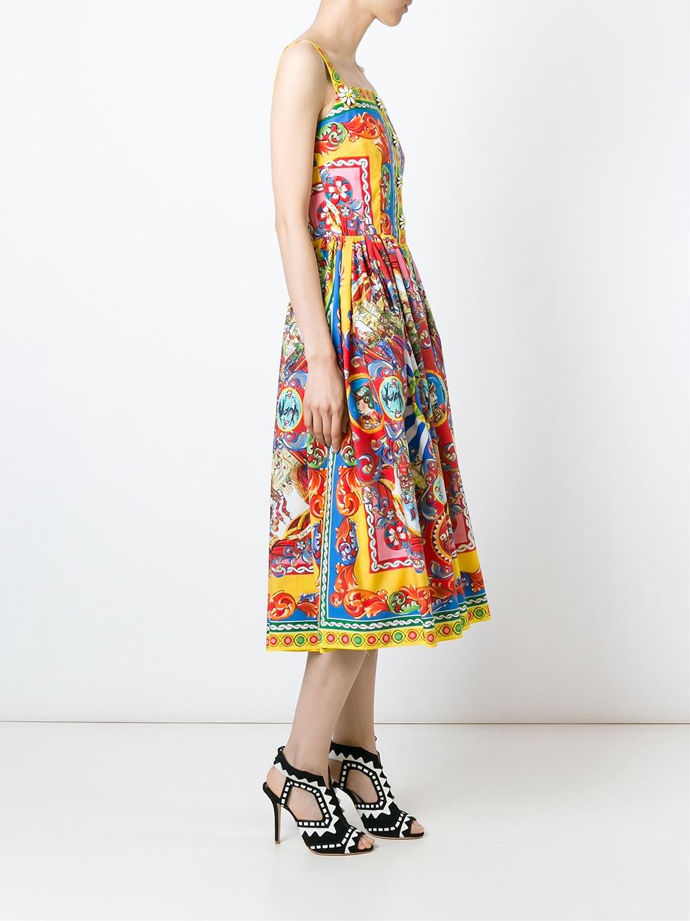 DOLCE & GABBANA-Printed Caretto Dress-
