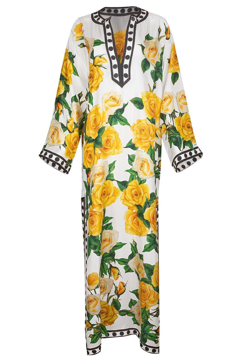 DOLCE & GABBANA-Kimono Sleeve Floral Kaftan-YLLWROSE