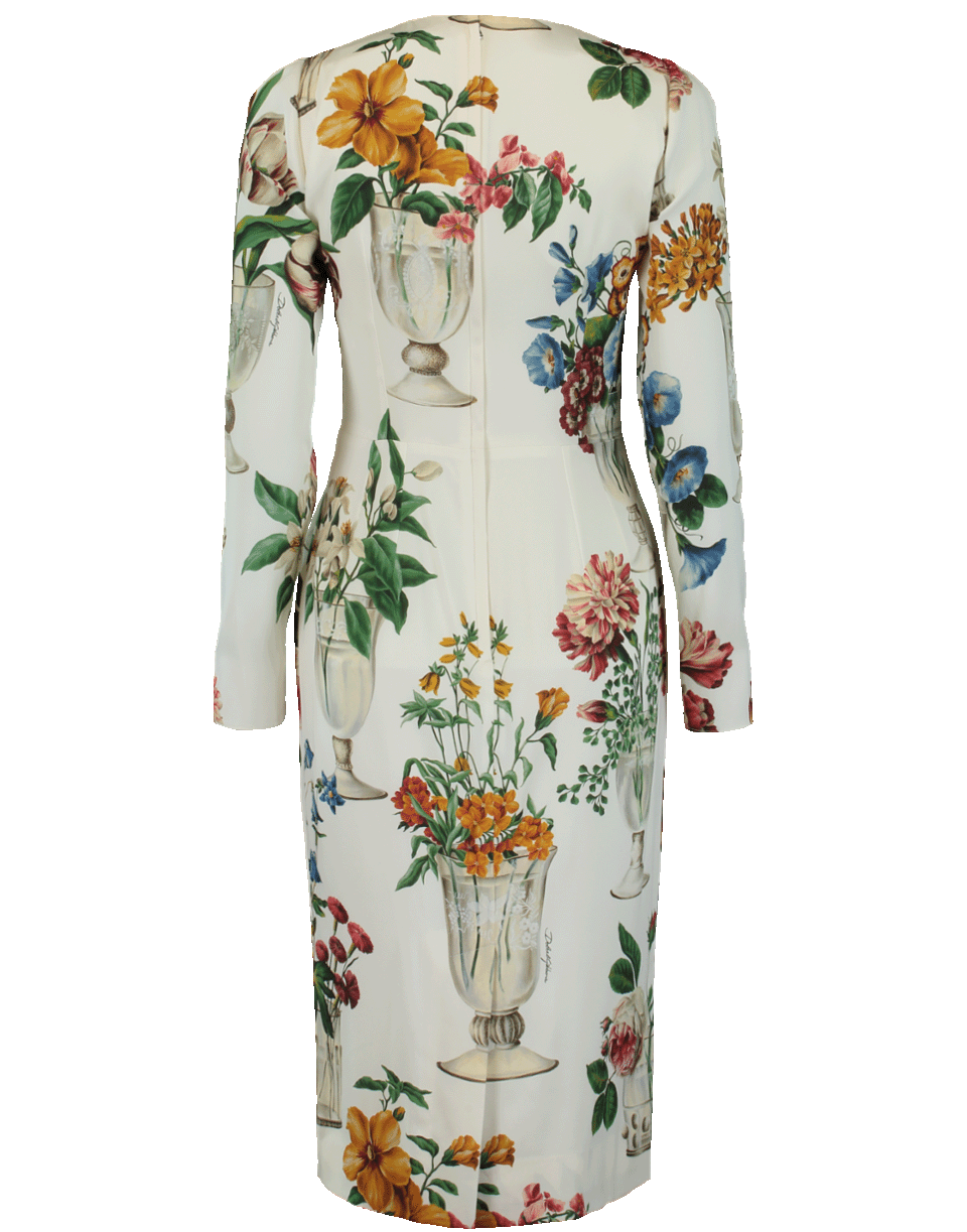 DOLCE & GABBANA-Flower Print Sheath Dress-