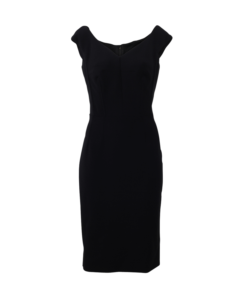 DOLCE & GABBANA-Slim V-Neck Dress-