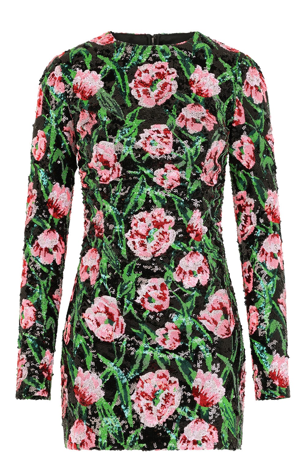 DOLCE & GABBANA-Long Sleeve Sequin Mini Dress-