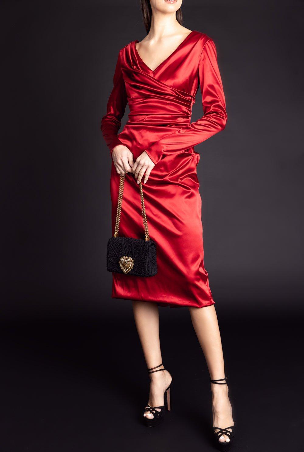 DOLCE & GABBANA-Ruched Midi Dress-