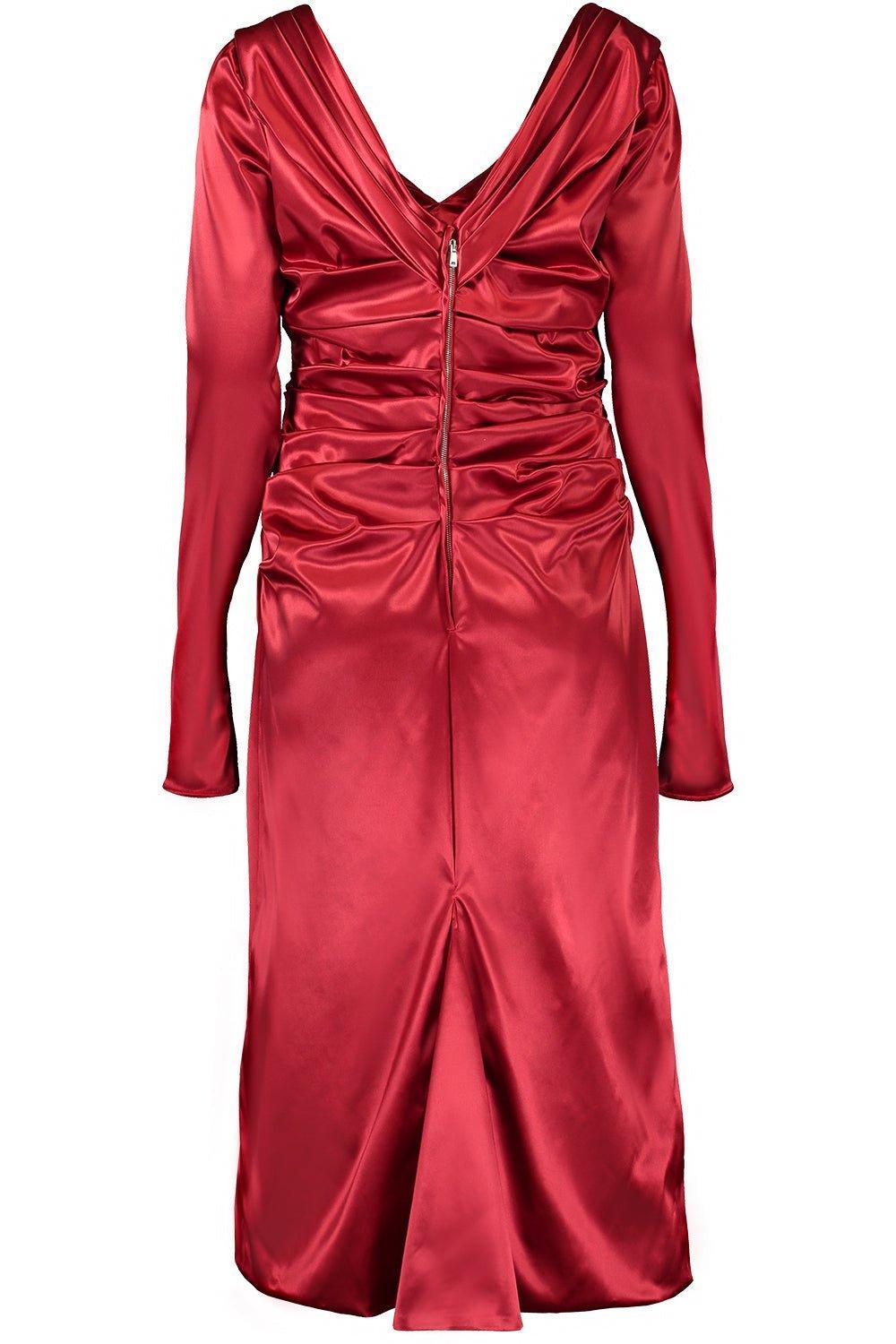DOLCE & GABBANA-Ruched Midi Dress-