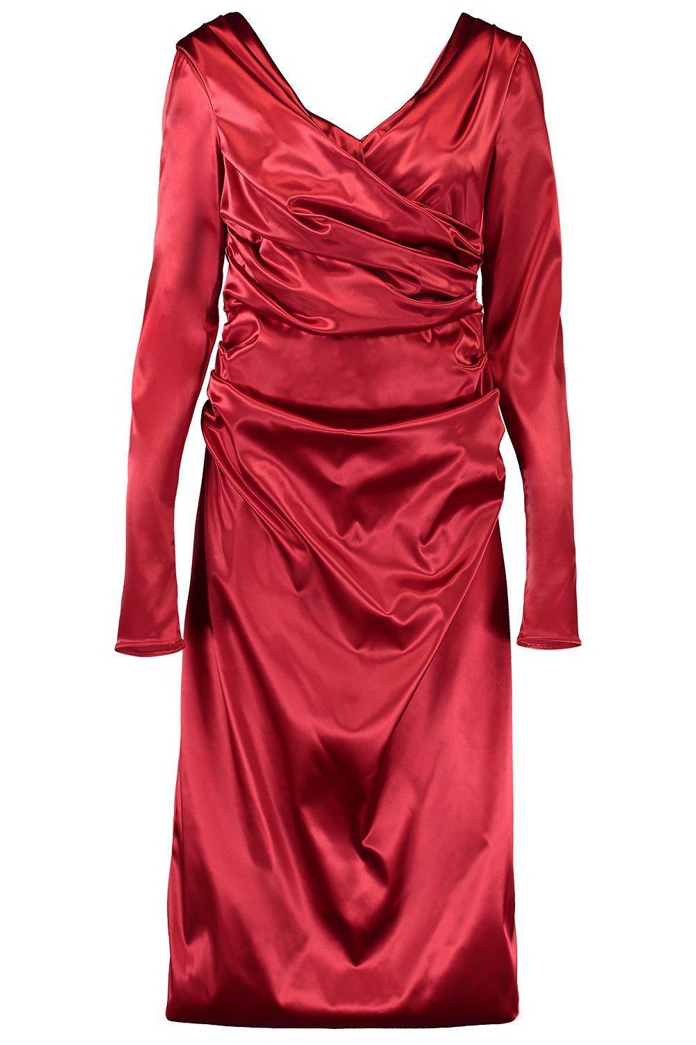 DOLCE & GABBANA-Ruched Midi Dress-