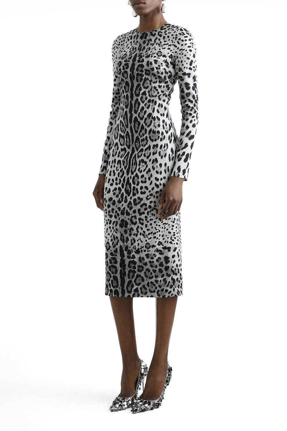 Leopard Print Midi Dress-LEONRGRI-38-CLOTHINGDRESSCOCKTAIL-DOLCE & GABBANA