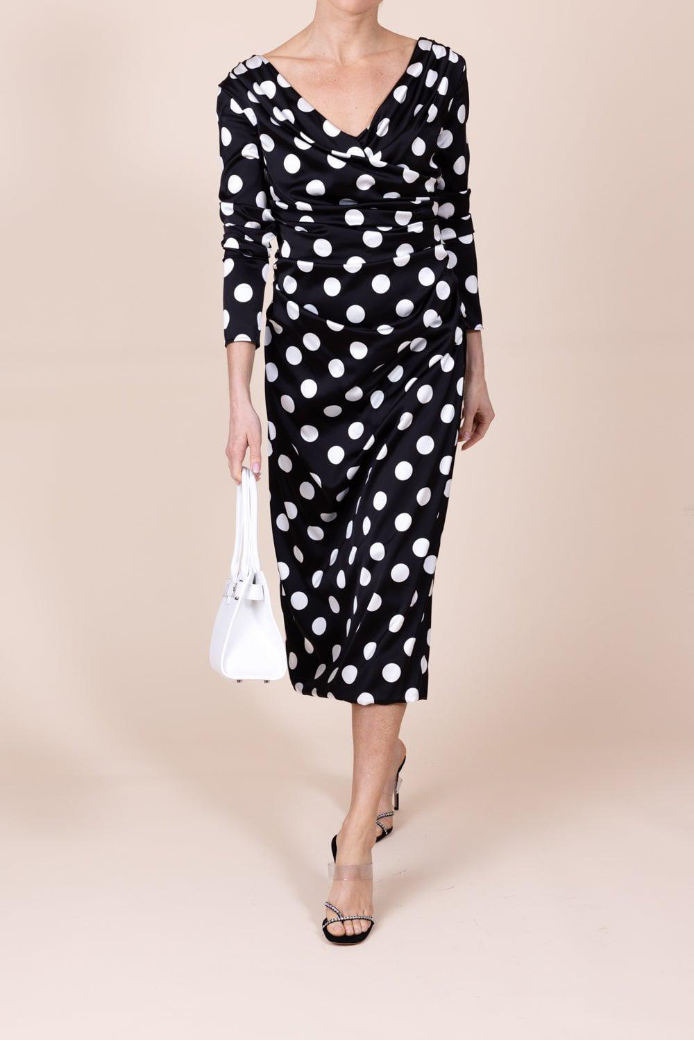DOLCE & GABBANA-Corset Midi Dress-POLKADOT