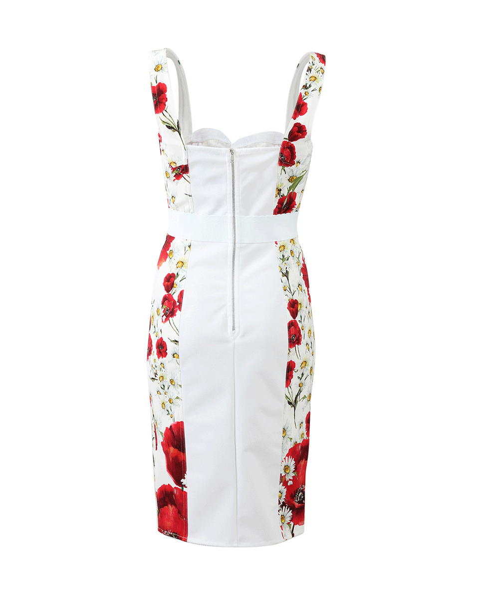 DOLCE & GABBANA-Floral Cady Dress-WHITE