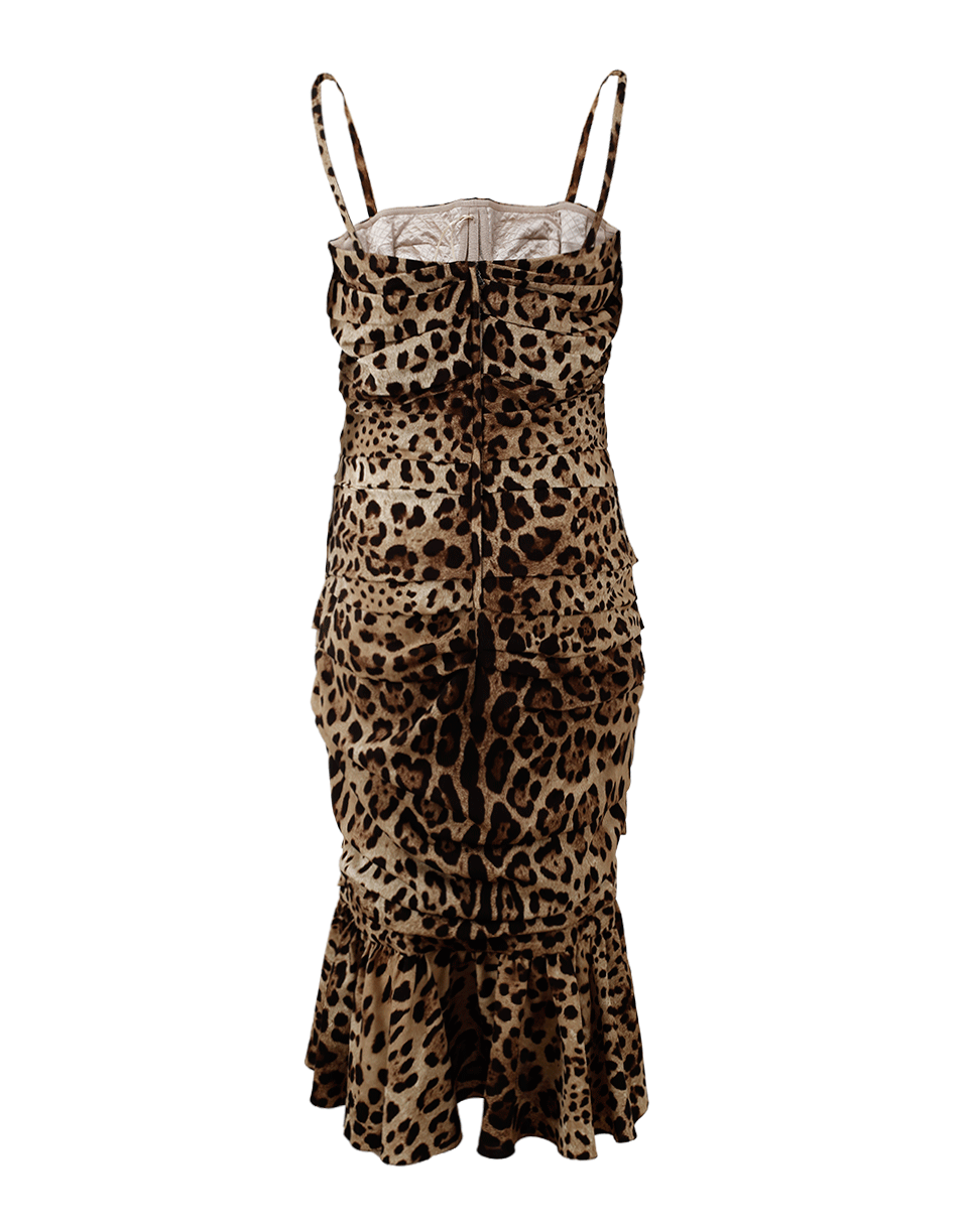 DOLCE & GABBANA-Leopard Ruched Dress-LEOPARD