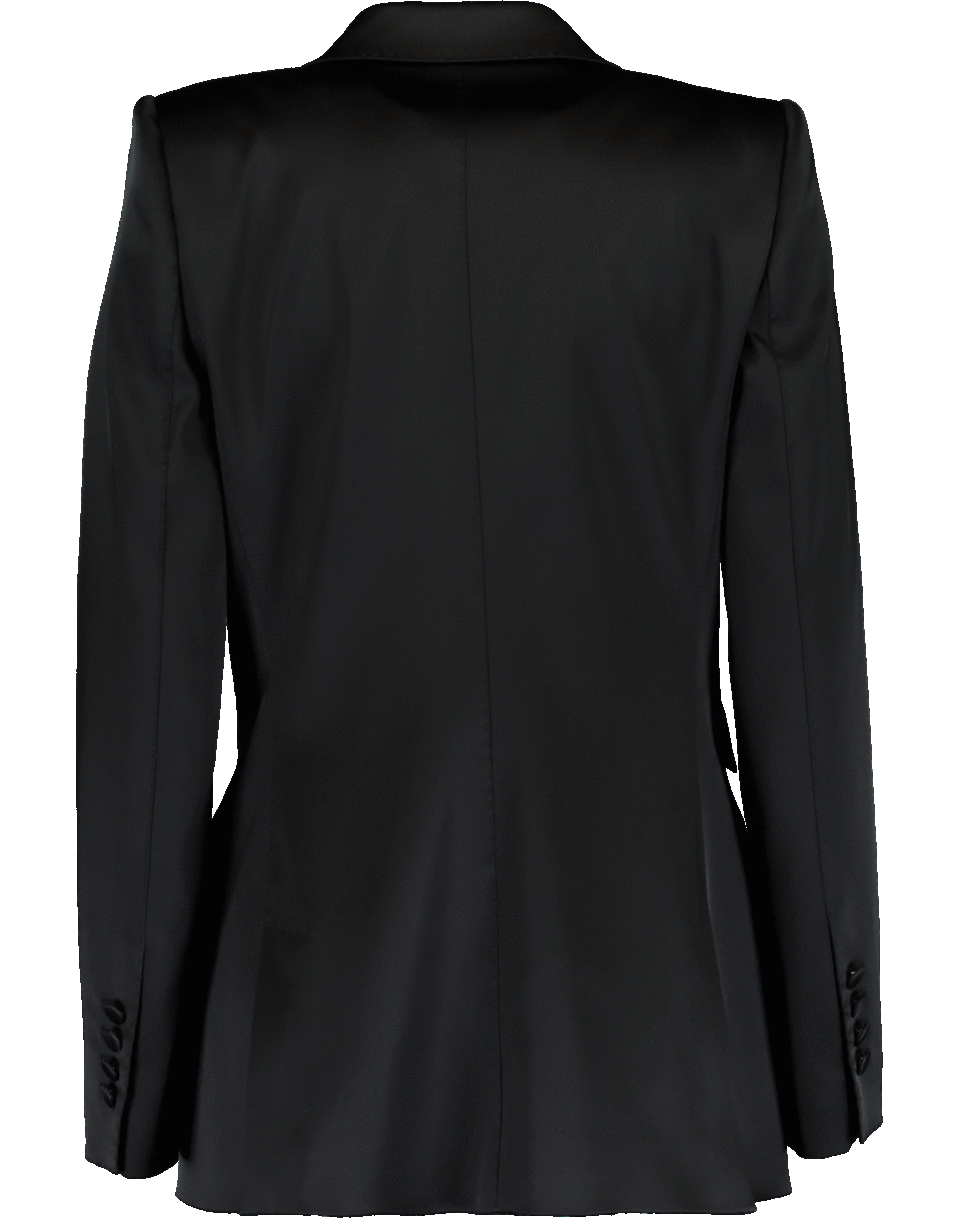 DOLCE & GABBANA-Peak Lapel Fitted Satin Blazer-