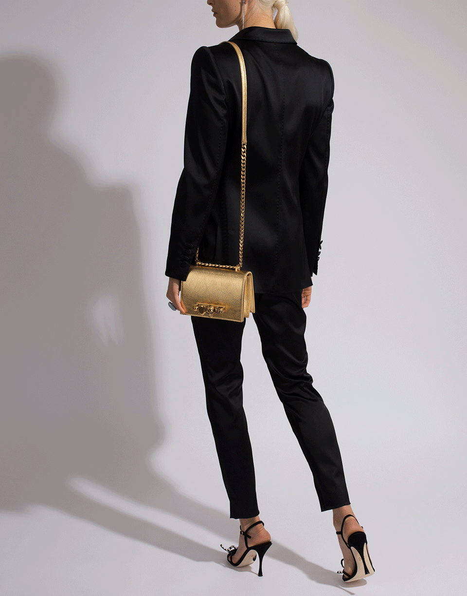 DOLCE & GABBANA-Peak Lapel Fitted Satin Blazer-