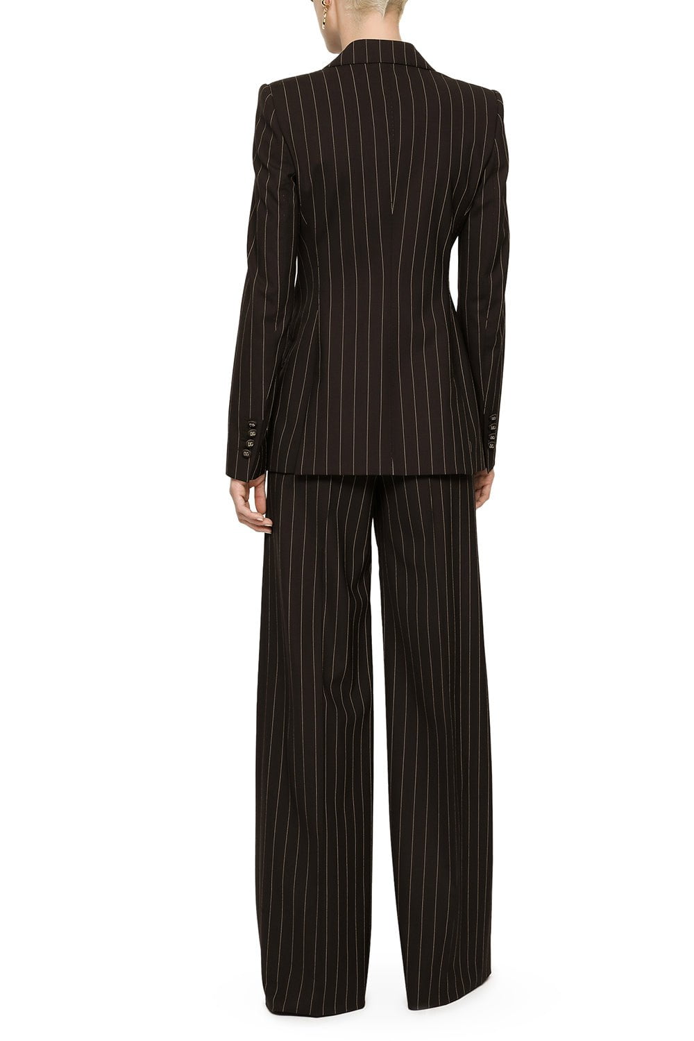 DOLCE & GABBANA-Pinstriped Single Breasted Blazer-