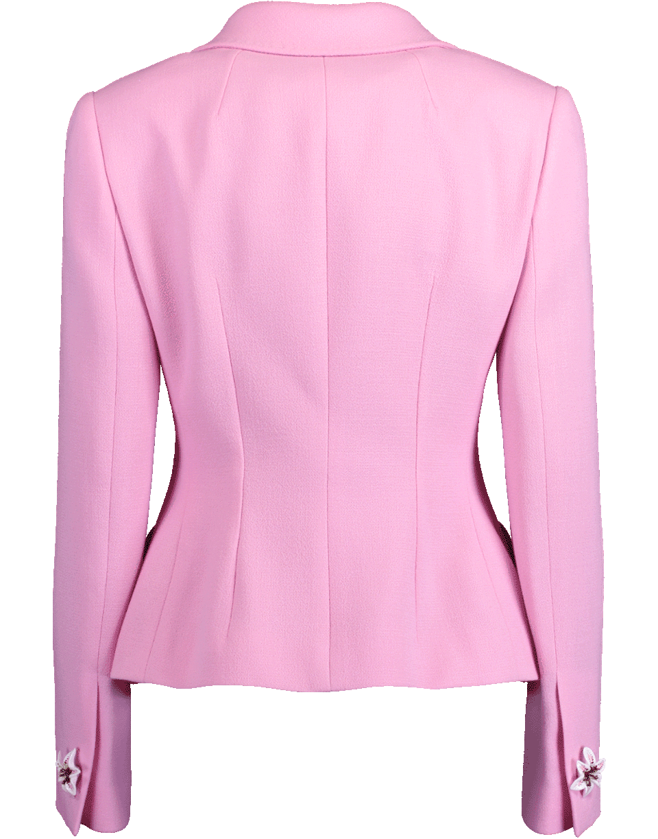 DOLCE & GABBANA-Structured Jacket with Lily Flower Buttons-ROSA
