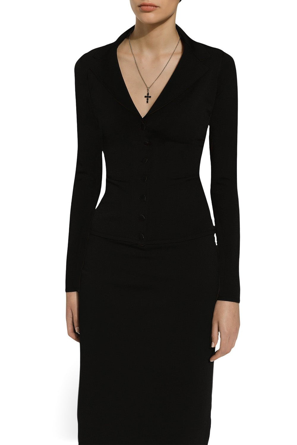 DOLCE & GABBANA-Short Stretch Logo Jacket-