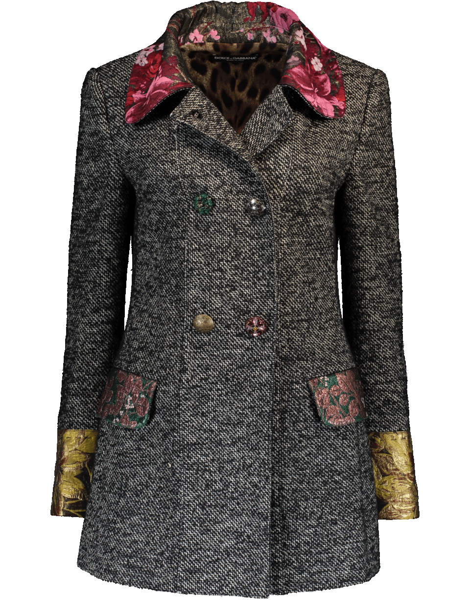 DOLCE & GABBANA-Tweed Jacket-BLCK/GREY