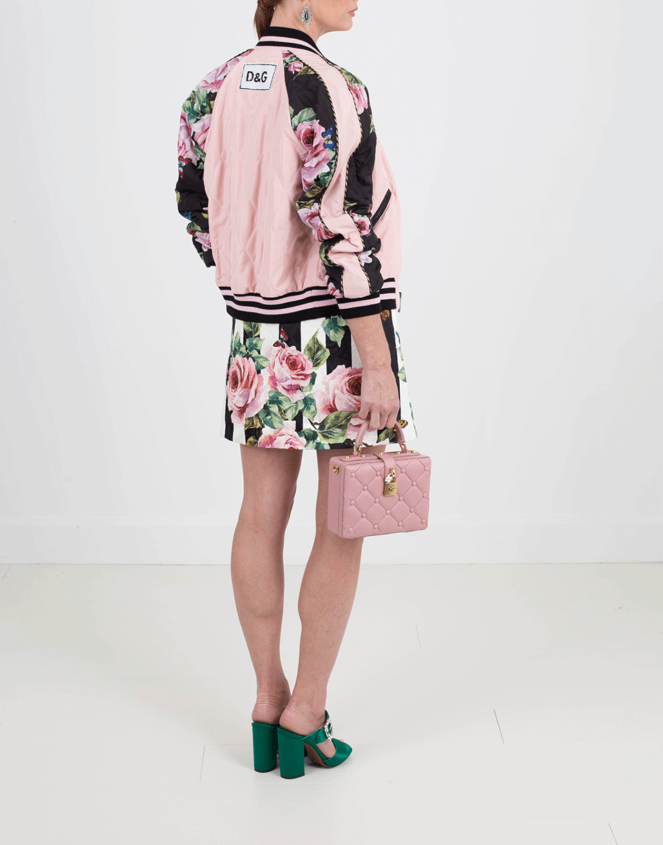 DOLCE & GABBANA-Floral And Striped Reversible Bomber Jacket-