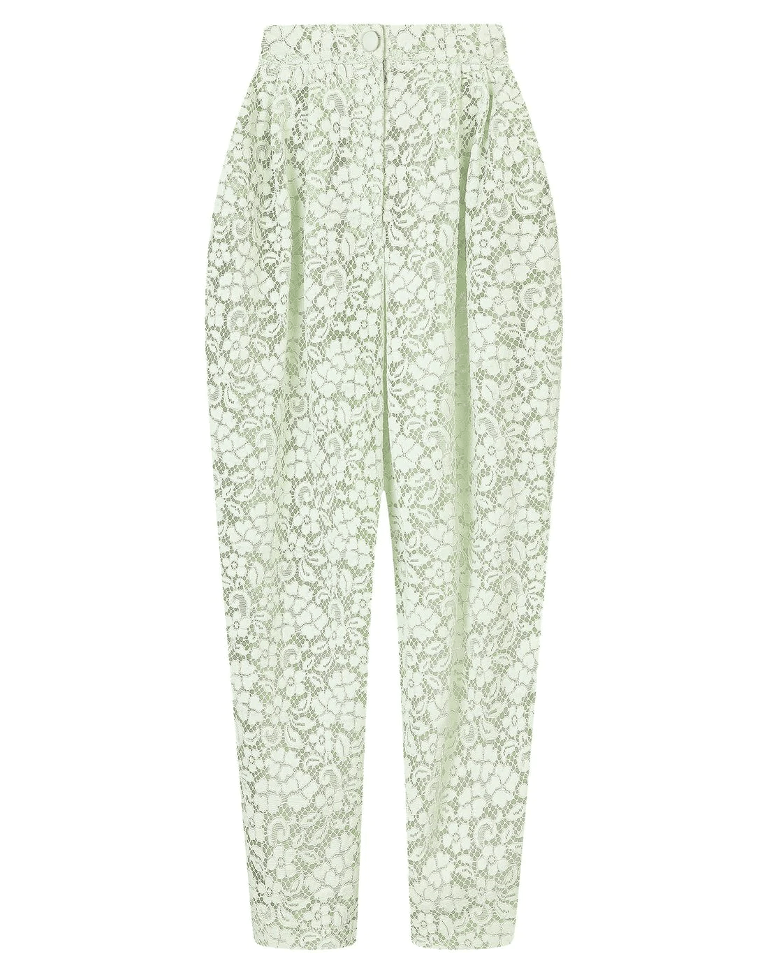 DOLCE & GABBANA-Lace Floral Pleated Front Cropped Pant-
