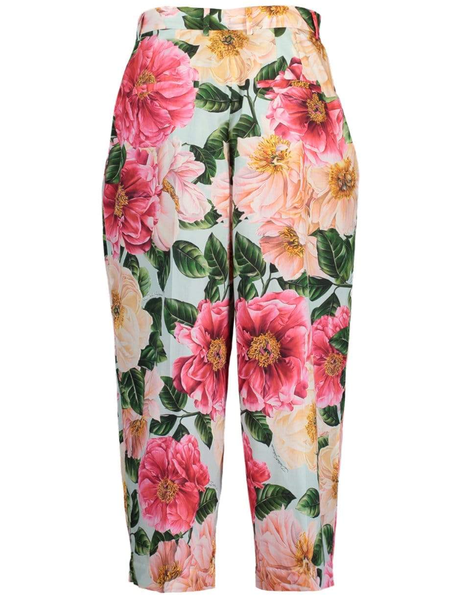 DOLCE & GABBANA-Camellia-Print Poplin Culotte Pant-