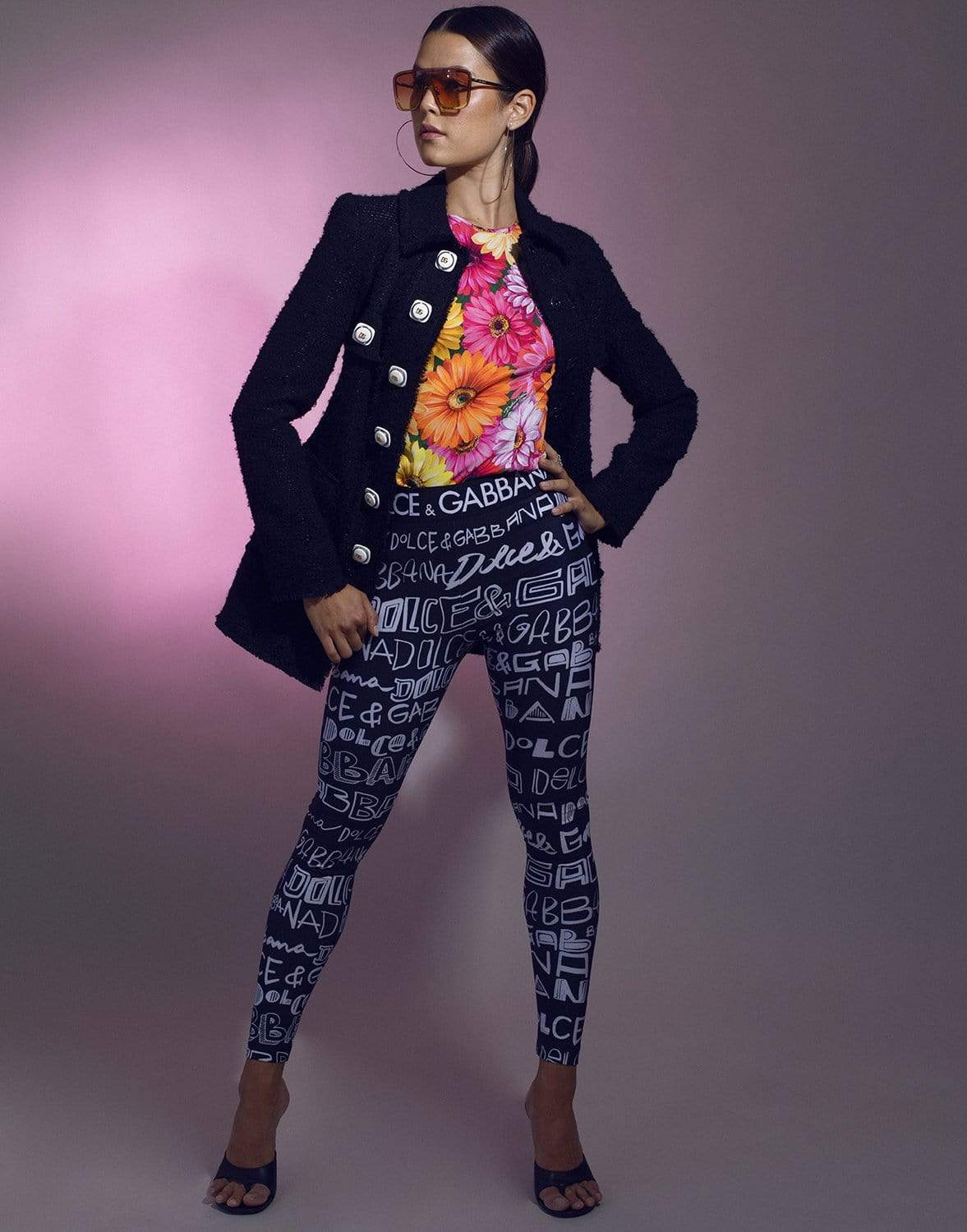 DOLCE & GABBANA-Graffiti Print Legging-