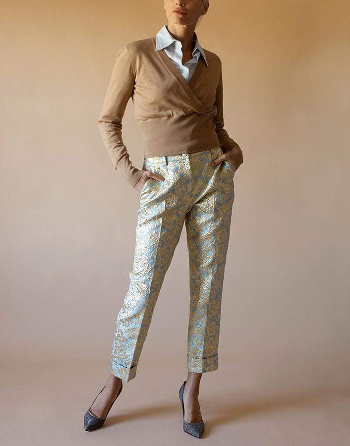 DOLCE & GABBANA-Jacquard Flat Front Pant-