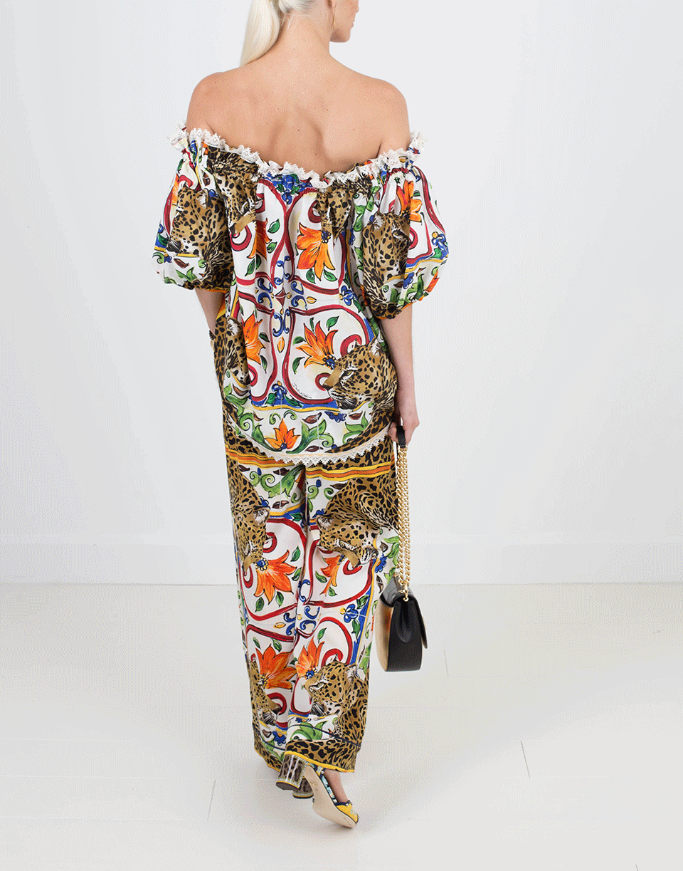 DOLCE & GABBANA-Silk Palazzo Pant-
