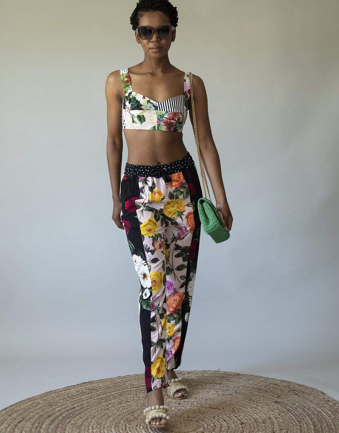 DOLCE & GABBANA-Floral Patchwork Jogger Track Pants-