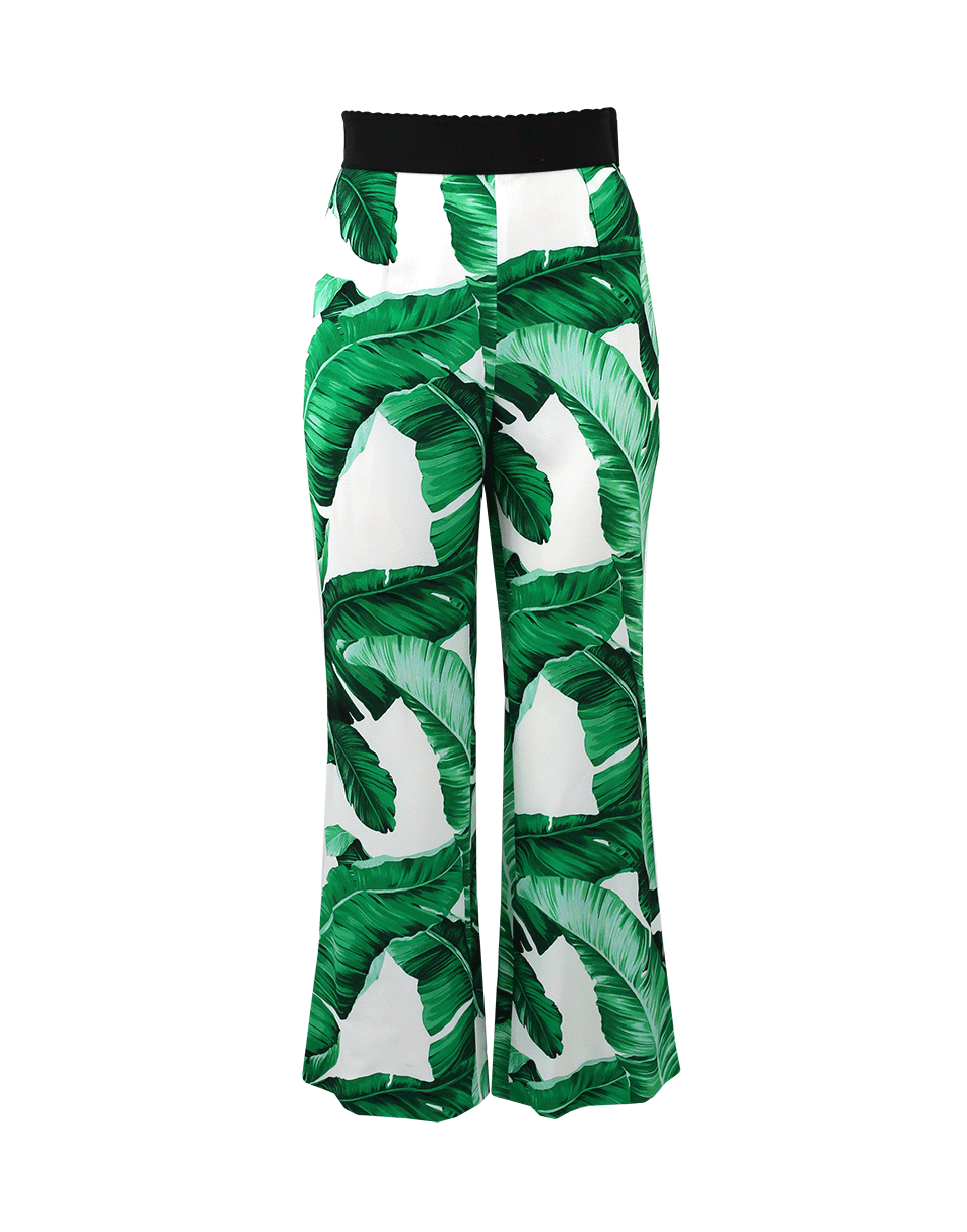 DOLCE & GABBANA-Leaf Print Cropped Pant-