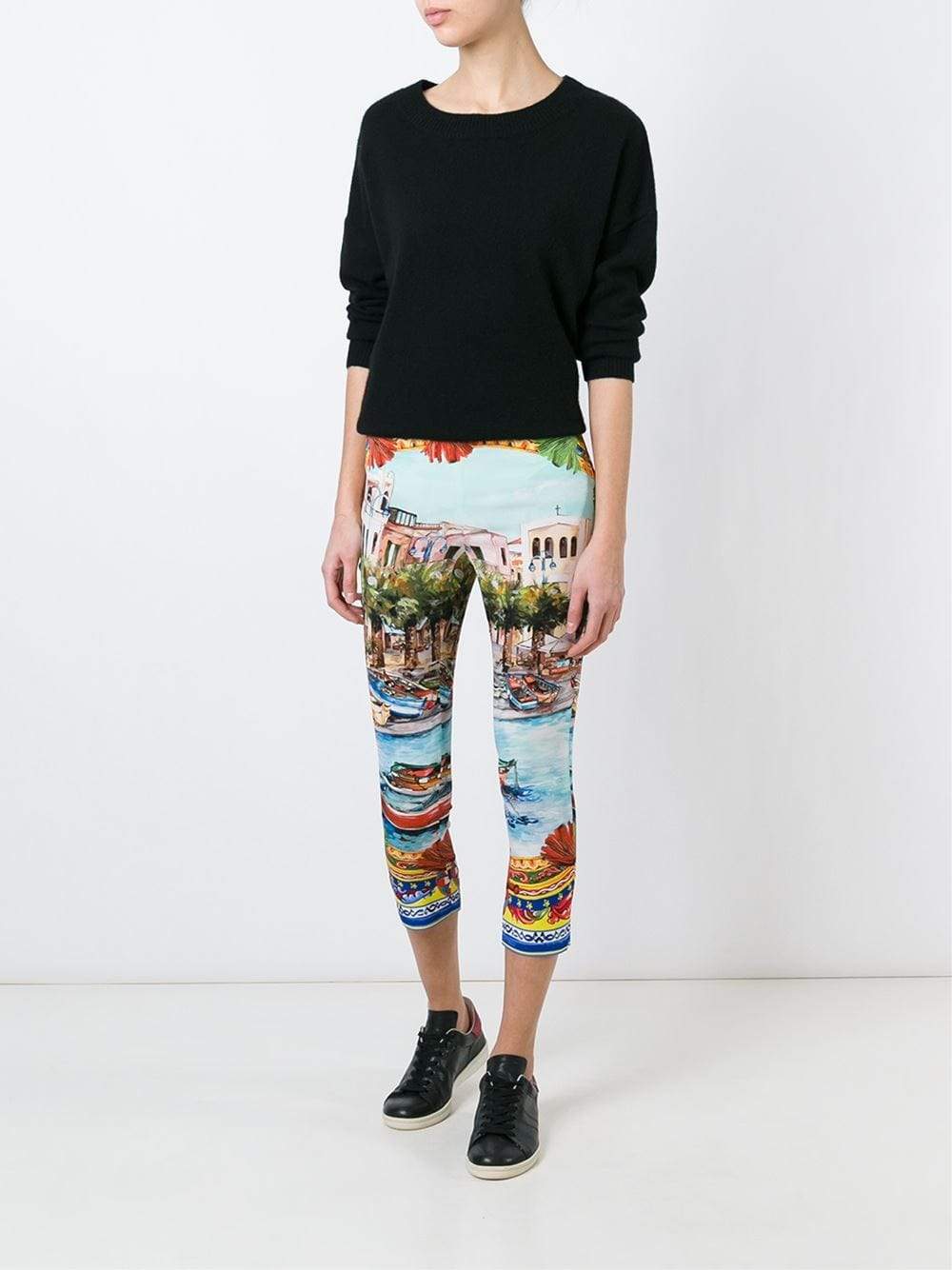 DOLCE & GABBANA-Stretch Italian Print Legging-