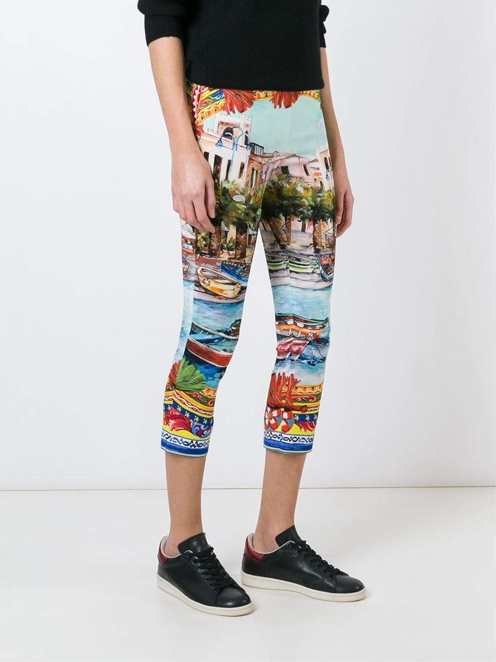 DOLCE & GABBANA-Stretch Italian Print Legging-