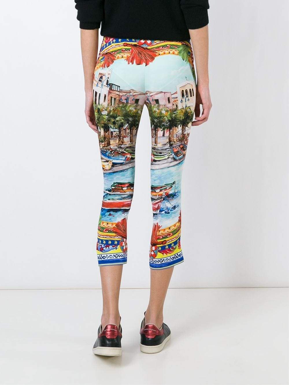 DOLCE & GABBANA-Stretch Italian Print Legging-