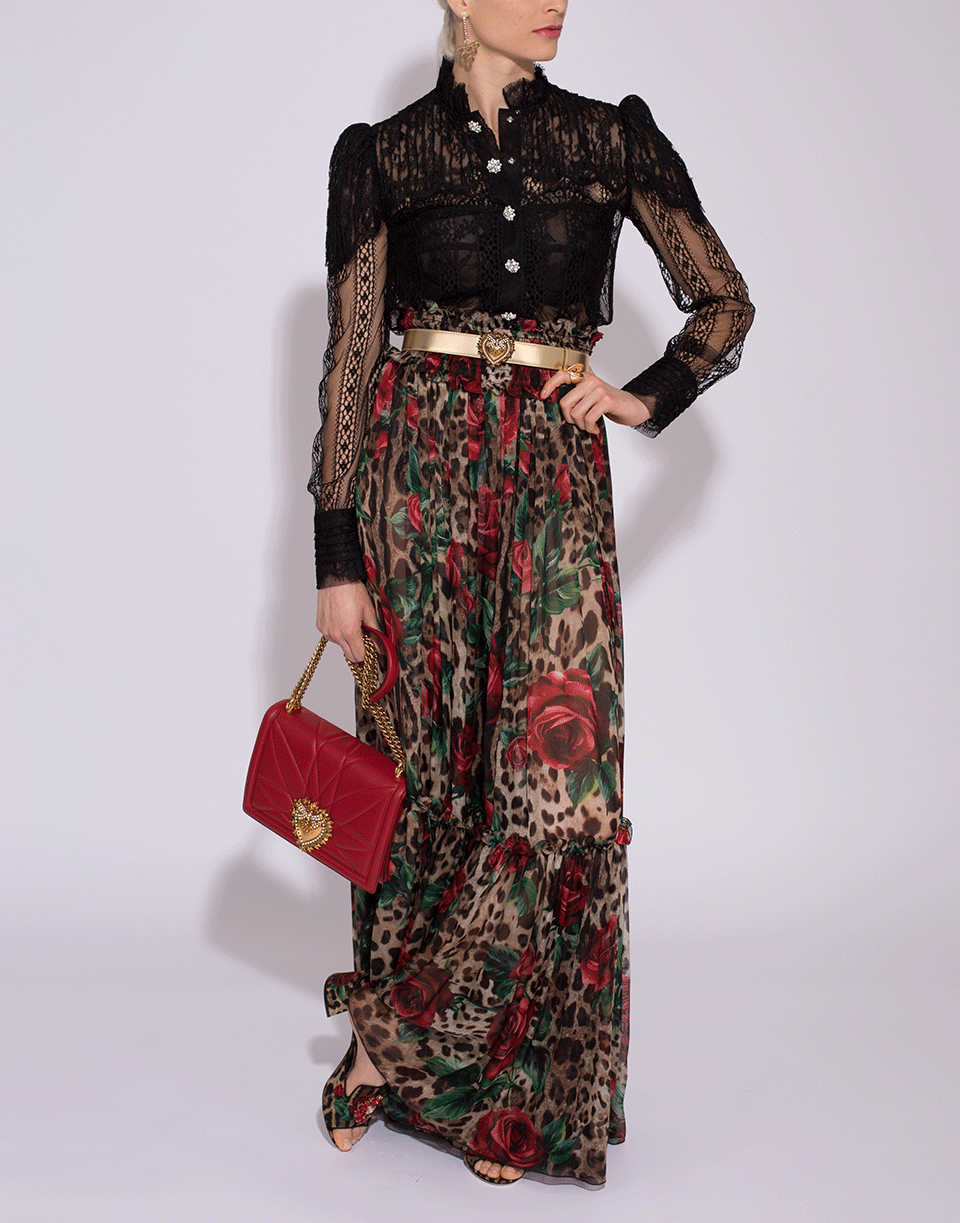 DOLCE & GABBANA-Leopard Print Pull On Pant-ROSE