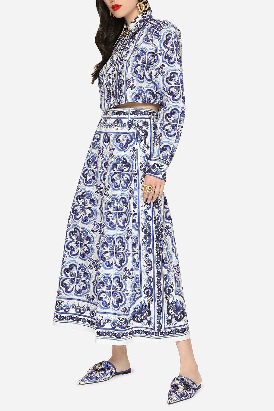 DOLCE & GABBANA-Double Pleated Coulotte Pants-
