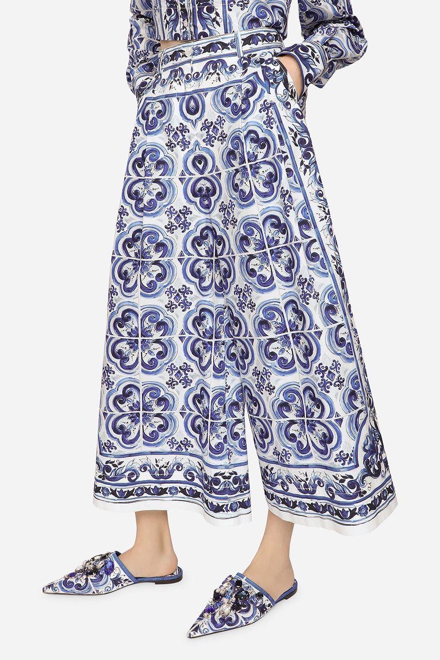 DOLCE & GABBANA-Double Pleated Coulotte Pants-