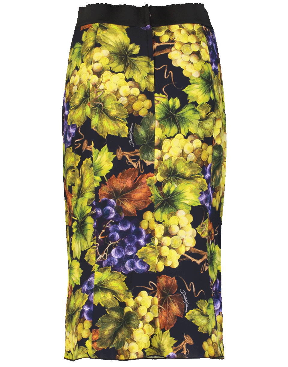 DOLCE & GABBANA-Grape Print Pencil Skirt-