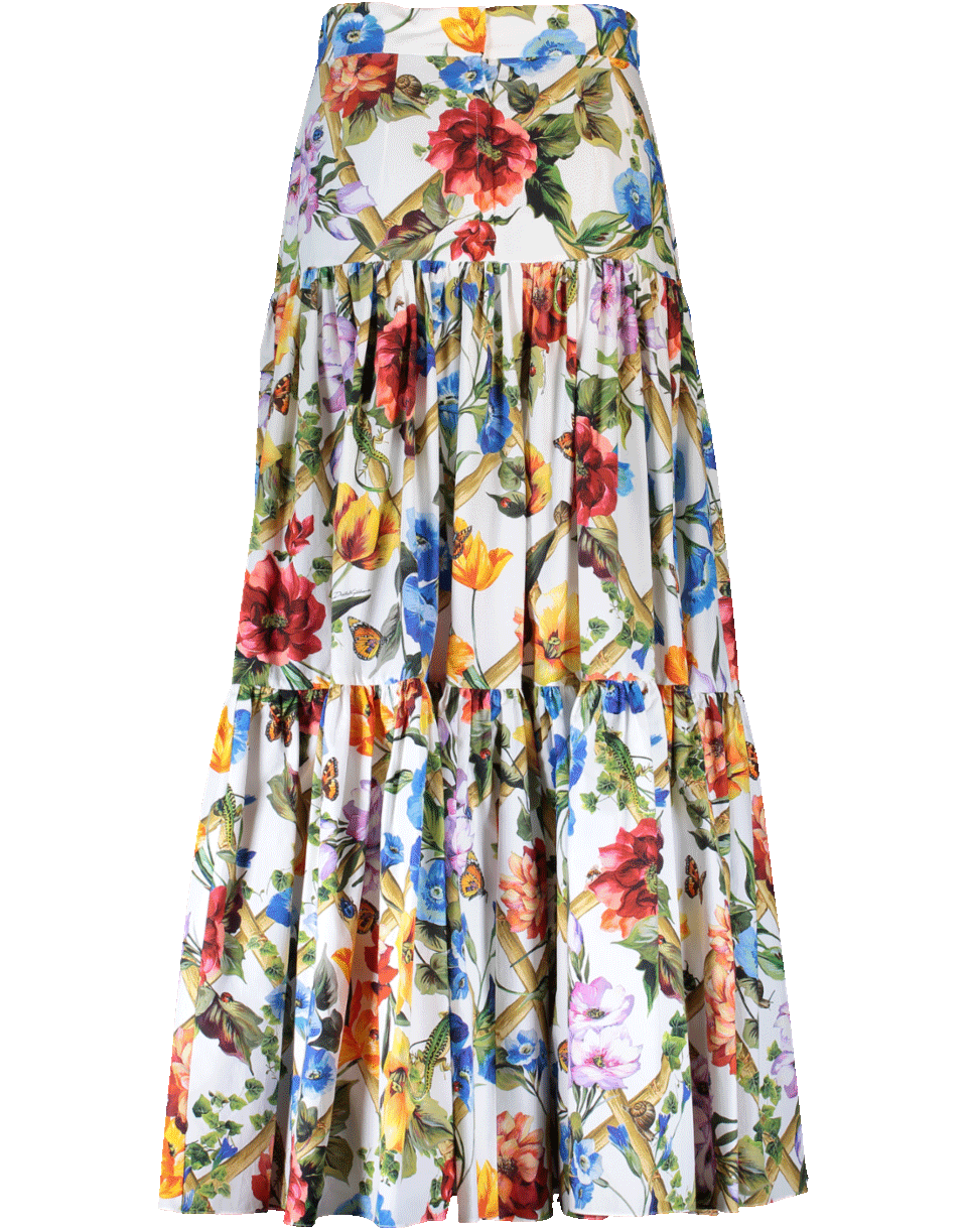DOLCE & GABBANA-Bamboo Floral Maxi Skirt-