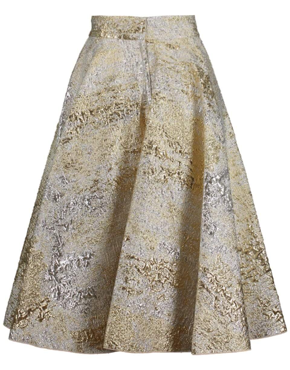 DOLCE & GABBANA-Jacquard Midi Skirt-GOLD