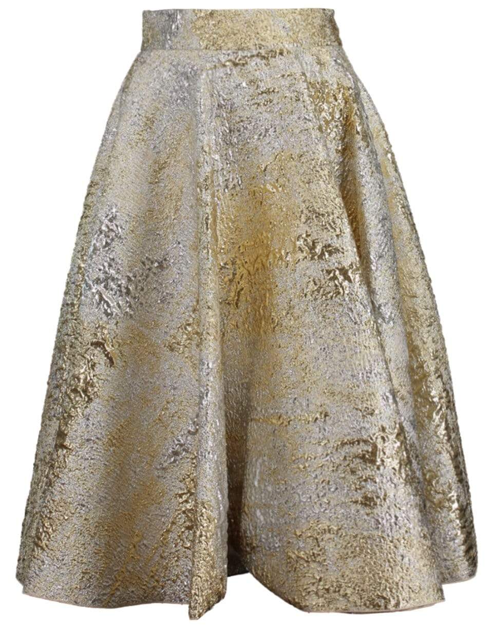 DOLCE & GABBANA-Jacquard Midi Skirt-GOLD