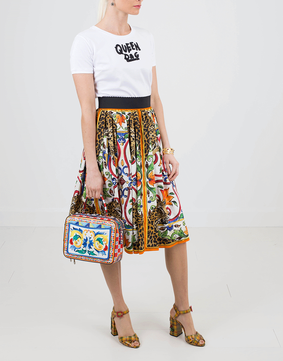 DOLCE & GABBANA-Leopard Print Skirt-