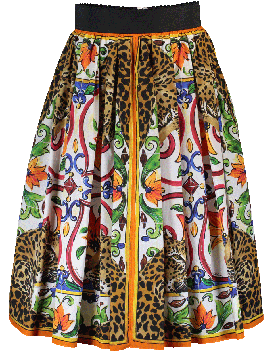 DOLCE & GABBANA-Leopard Print Skirt-