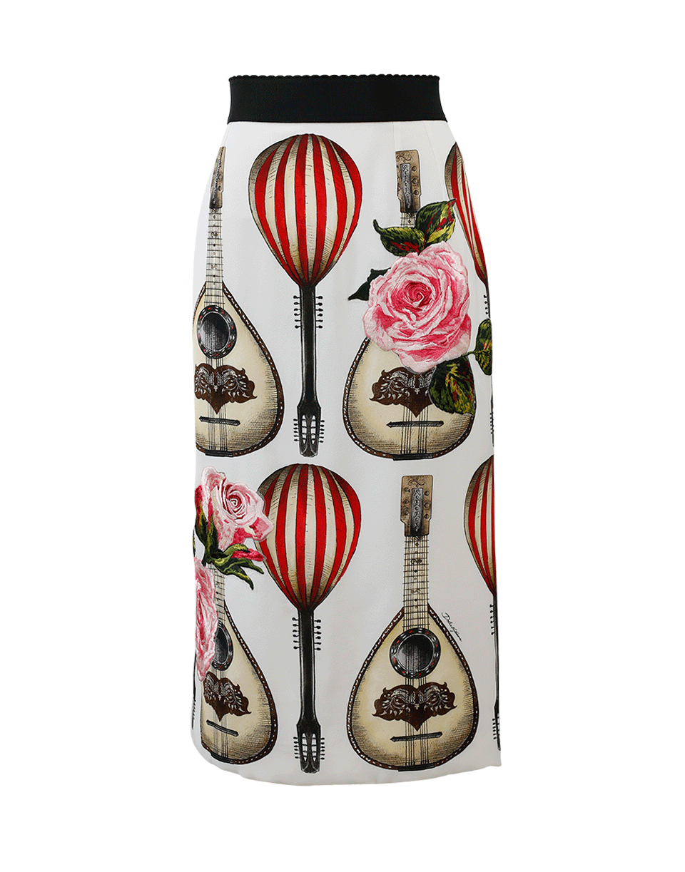 DOLCE & GABBANA-Mandolini Print Skirt-MANDOLIN