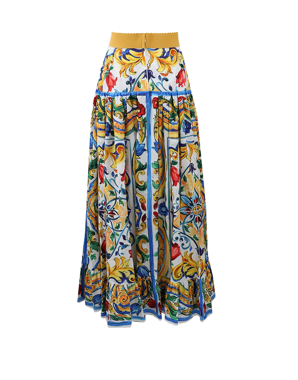 DOLCE & GABBANA-Maiolica Print Skirt-