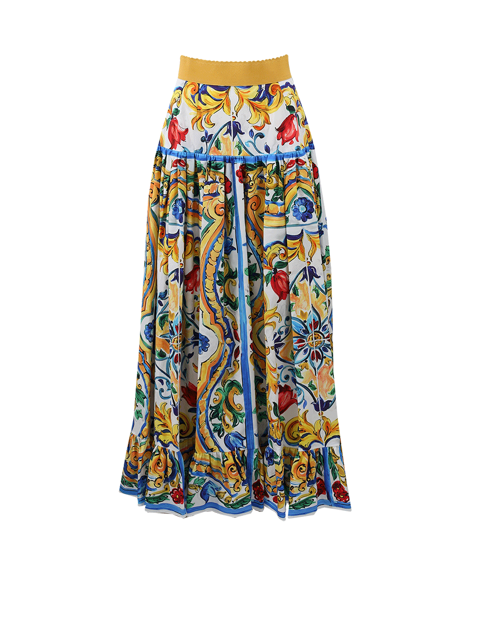 DOLCE & GABBANA-Maiolica Print Skirt-