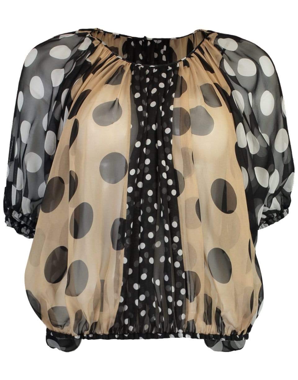 DOLCE & GABBANA-Polka Dot Chiffon Blouse-