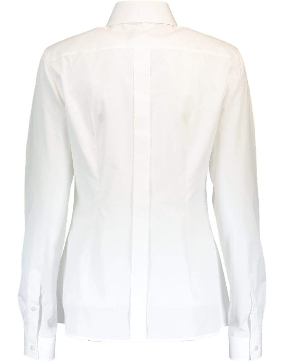 DOLCE & GABBANA-Poplin Blouse With Ribbon-