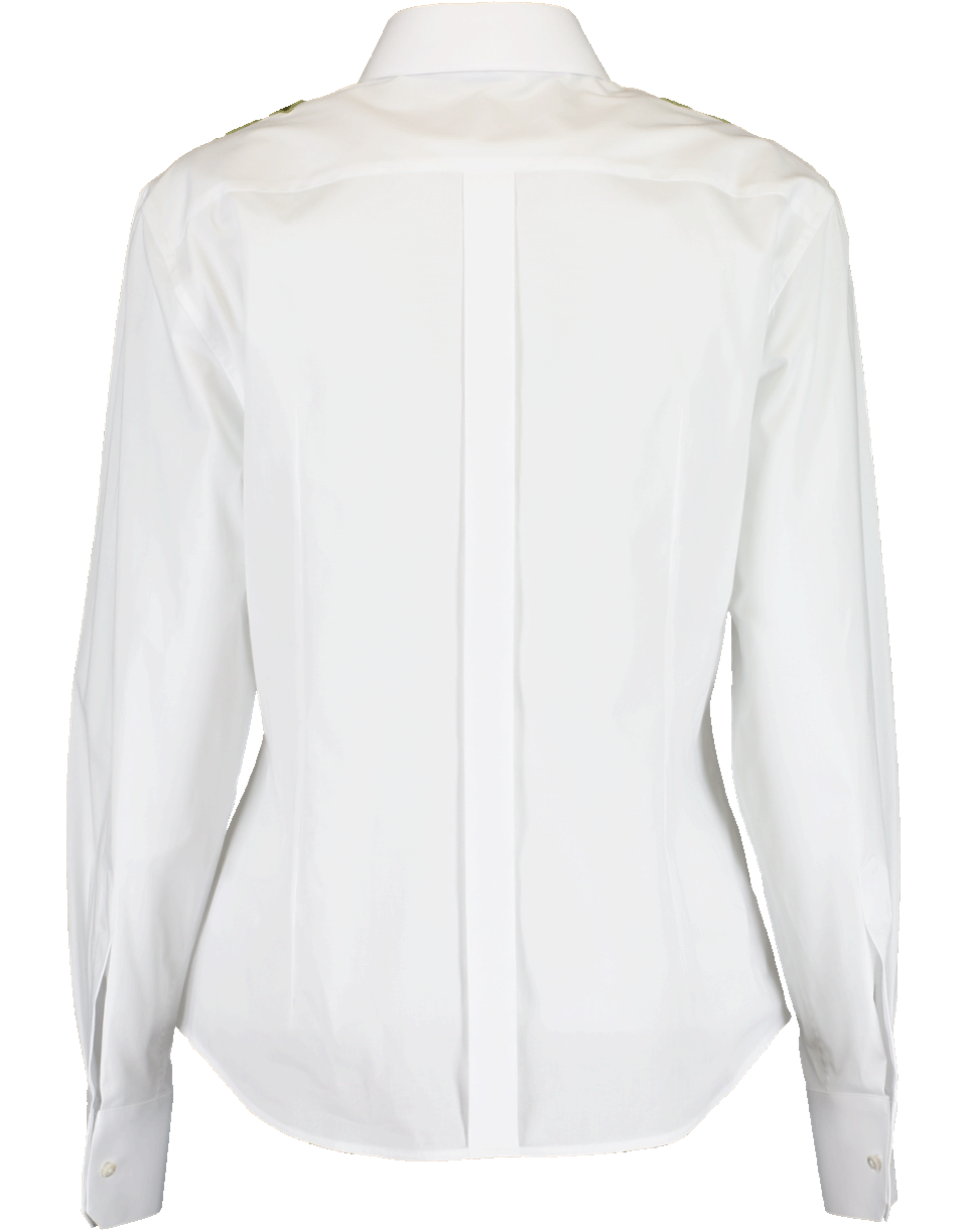 DOLCE & GABBANA-Rose Embroidered Shoulder Blouse-
