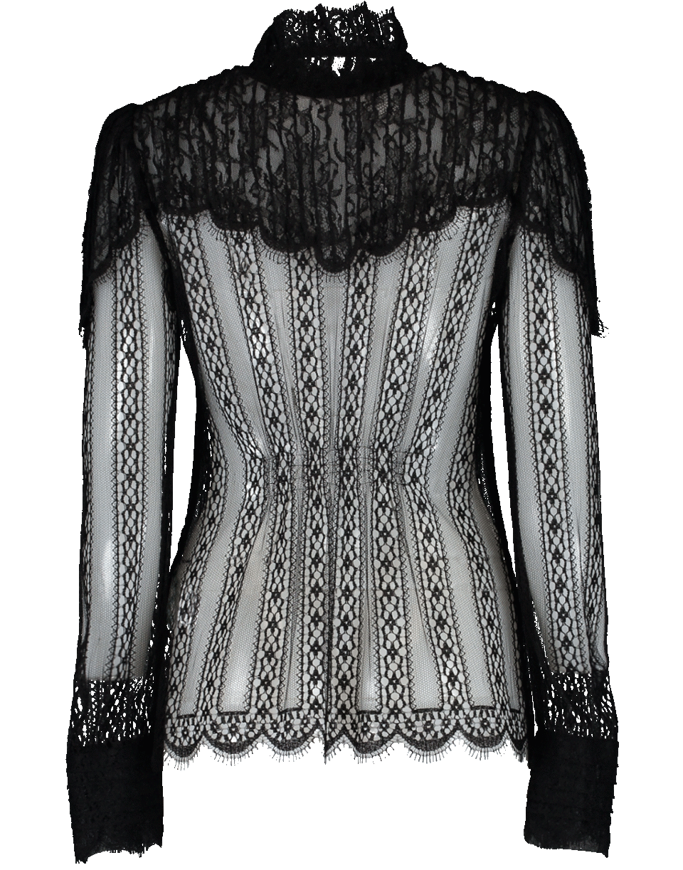 DOLCE & GABBANA-High-Neck Chantilly Blouse-
